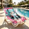 Hatsune Miku Print Beach Towel Design, Soft, Lightweight. for Home Bathroom, Spa, Pool, Yoga, Surfing, Camping, Gift for Family, Friend