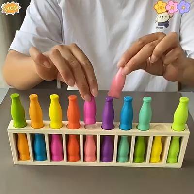 1 PZ Gioco Indovina la Bottiglia Divertente - Puzzle di logica creativi, avventure da tavolo rompicapo, bottiglie di plastica colorate e carte numerate.