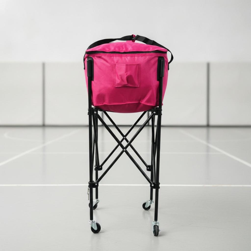 Chariot de Collection de Ballons avec Panier Zippé Stable pour Entraîneurs, Athlètes