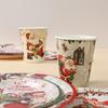 Christmas Disposable Paper Tableware Merry Christmas Decor For Home 2025 Navidad Natal Cristmas Xmas Gift Happy NewYear 2025