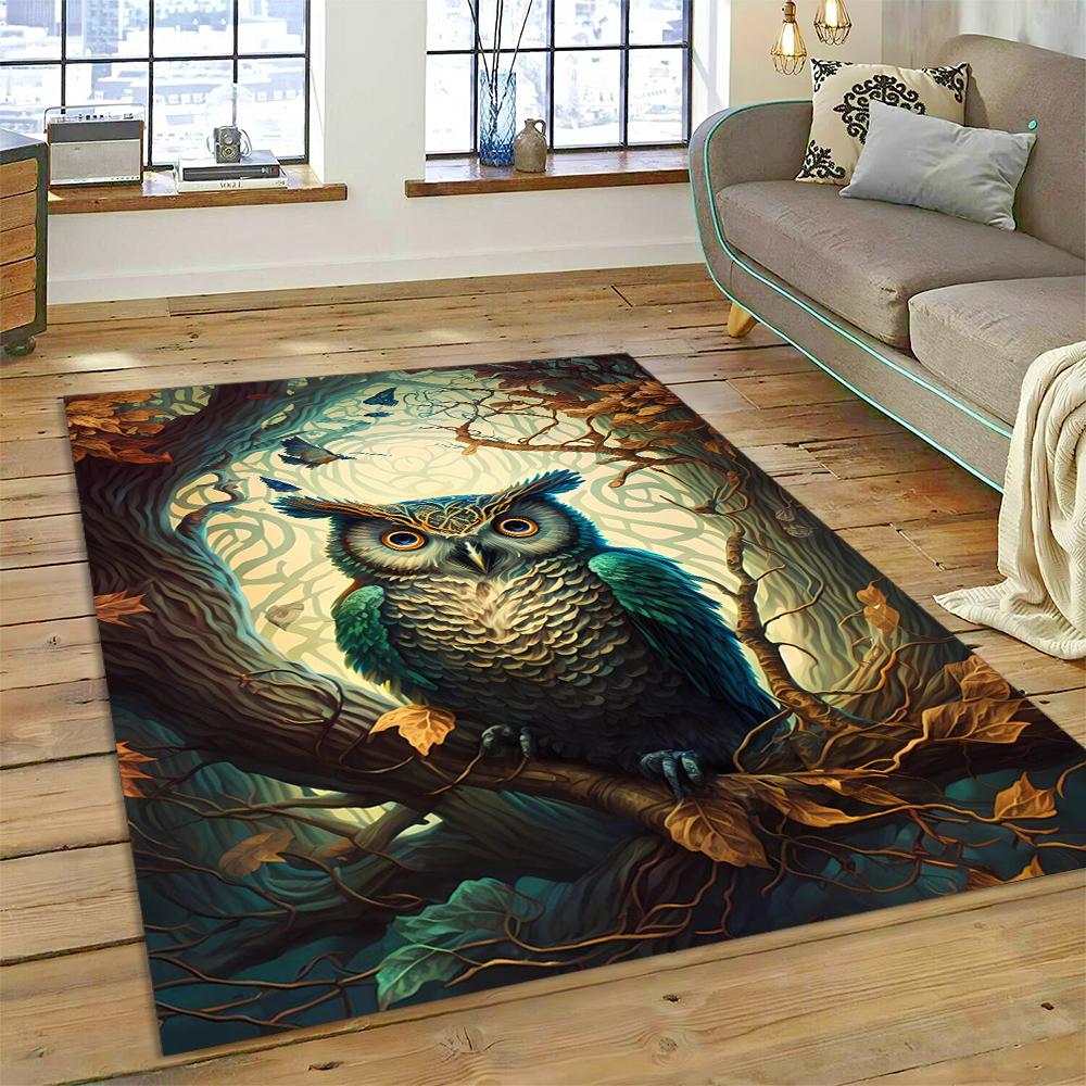 Owl Carpet Large Rug Cartoon Birds for Home Living Room Bedroom Sofa Doormat Decor Kids Play Area Rugs Carpet Non-slip Floor Mat