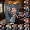 1pc French Rock Style Johnny Hallyday Blanket, Al Season Lightweigh Poster Blanket Home Office Outdoor Nap Multifunc Poster Blanketional Blanket