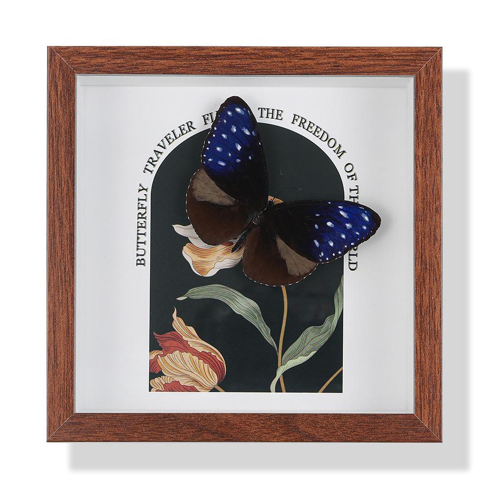High-End Butterfly Specimen Photo Frame - Wooden Insect Decoration, Perfect for Home, Christmas, or Birthday Gifts