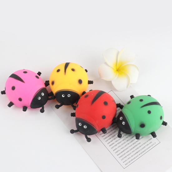 2Pcs Stress Reliever Toy Leisure Decorative TPR Ladybug Vent Flour Ball Depression Toy Birthday Gifts