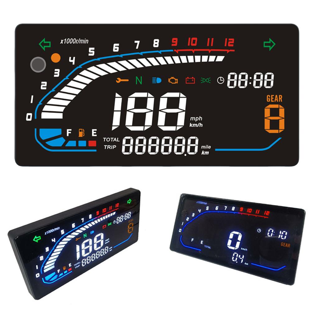 

Universal Digital Motorcycle Speedometer Motobike Dashboard LED Tachometer Odometer with Multi-Function Indicator Light China Mainland