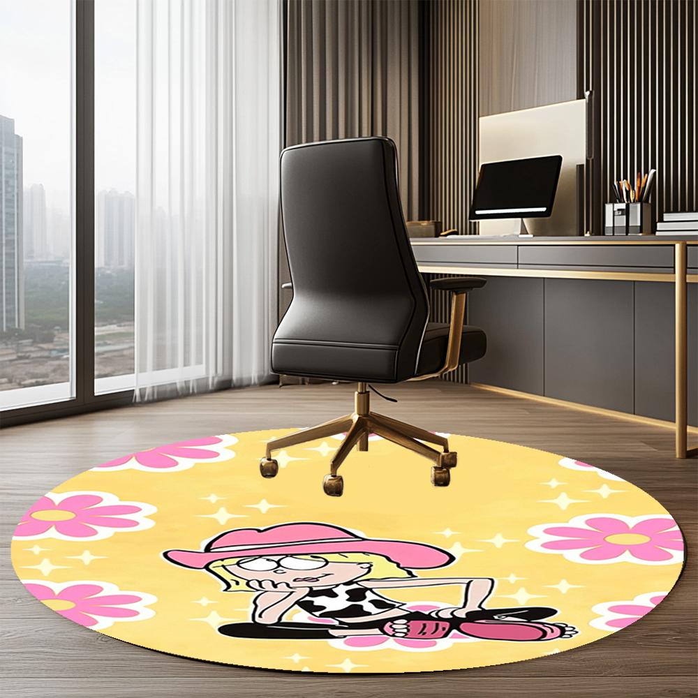 Lizzie McGuire Printed Round Rug Carpet Chair Rug Area Rug Entryway Doormats,for Office Chair Living Room Bedroom Kitchen Room.