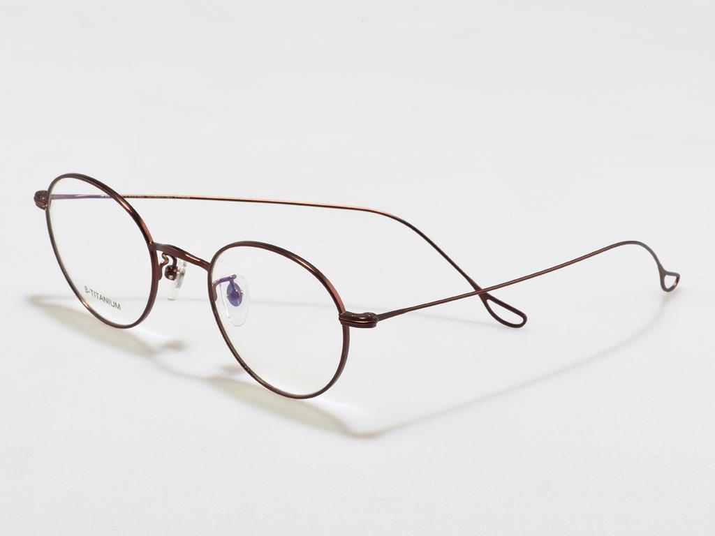 Alloaiweeo [Alo:Ctzen] Ci8709B C3 Beta Titanium Ultra-Light Brown Slim Eyeglass Frame