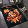 Multiple Sizes Autumn Leaves Squirrel Printed Carpet for Bedroom Living Room Bedside Sofa Floor Mat Modern Home Decor Area Rug