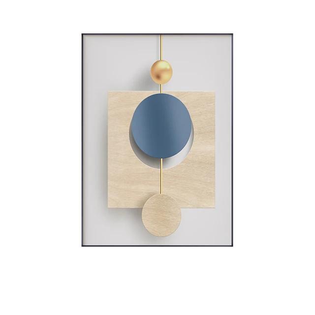 Abstract Blue White Geometric Canvas Painting Posters and Prints Nordic Wall Art Pictures Bedroom Living Room Home Decoration No Frame