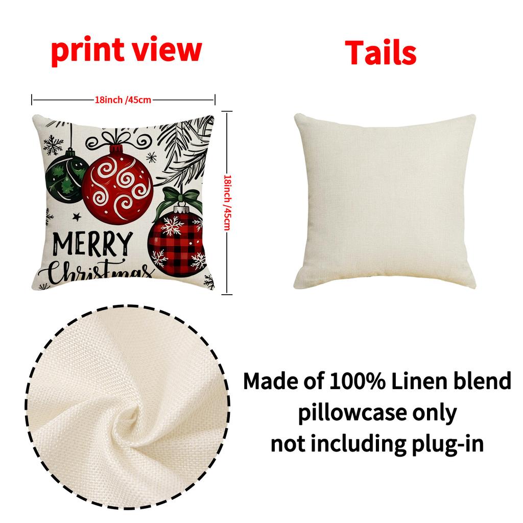 Cartoon Print Snowman Pillow Cover Christmas Party Decoration Sofa Cushion Car Back Seat Cushion Cover