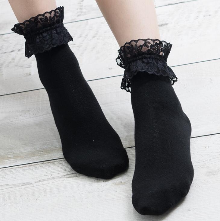 1 Pair Woman Lace Short Summer Socks Japanese Lovely Sweet Ruffle Cotton Lolita Style Princess Socks High Quality Thin Lace Sock