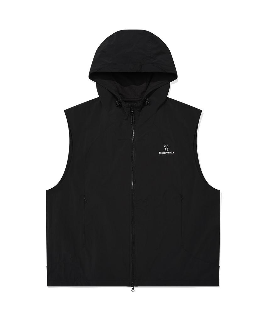 Wacky Willy Synthetic Fiber Hooded Vest Black