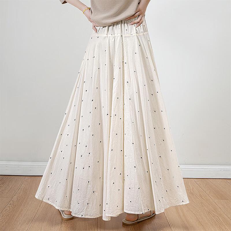 Women's Polka Dot A-line Long Skirt