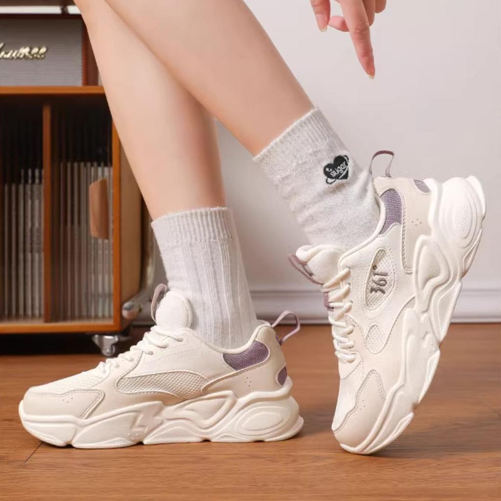 361 Slip Resistant, Abrasion Resistant, Lightweight Low top Casual Shoes Women's White Rice Purple 682526761F-3