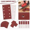 Rectangular Sanding Sheets 9 3cm X 18 5cm with 8 Holes Flocked Abrasive Paper 60 Grit for Power Sanders and Hand Sanding