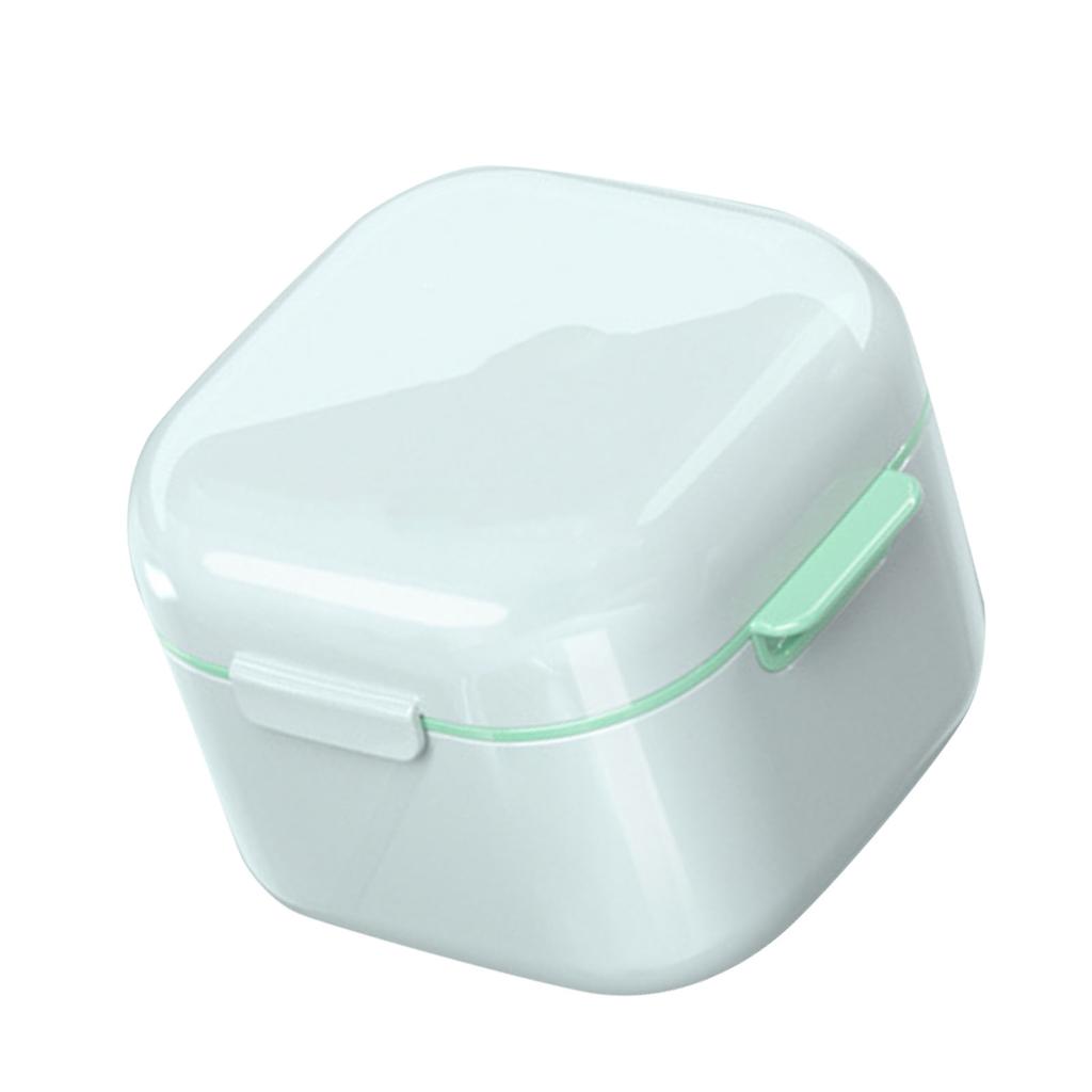 Denture Bath Case Denture Soaking Holder Portable Compact Denture Soak Container Multifunctional False Teeth Storage Case for Home Travel