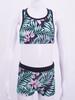 Kids Girls 2Pcs Tankini Swimsuits Printed Tank Top Vest and Shorts Swimwear Bathing Suits