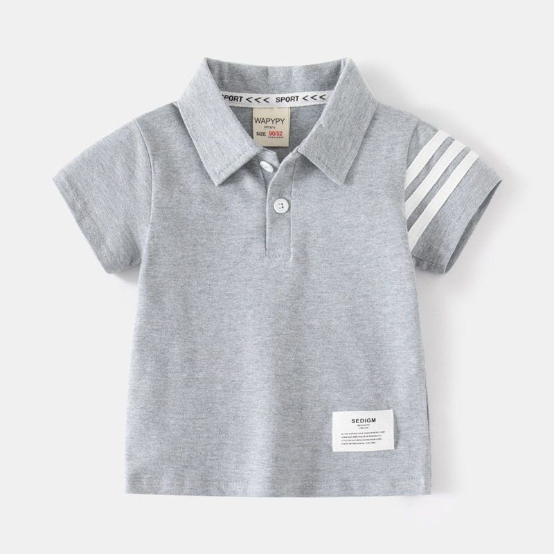 Polo Shirt Bars Polo Collar Solid Color T-shirt Half Sleeve Children's Clothing