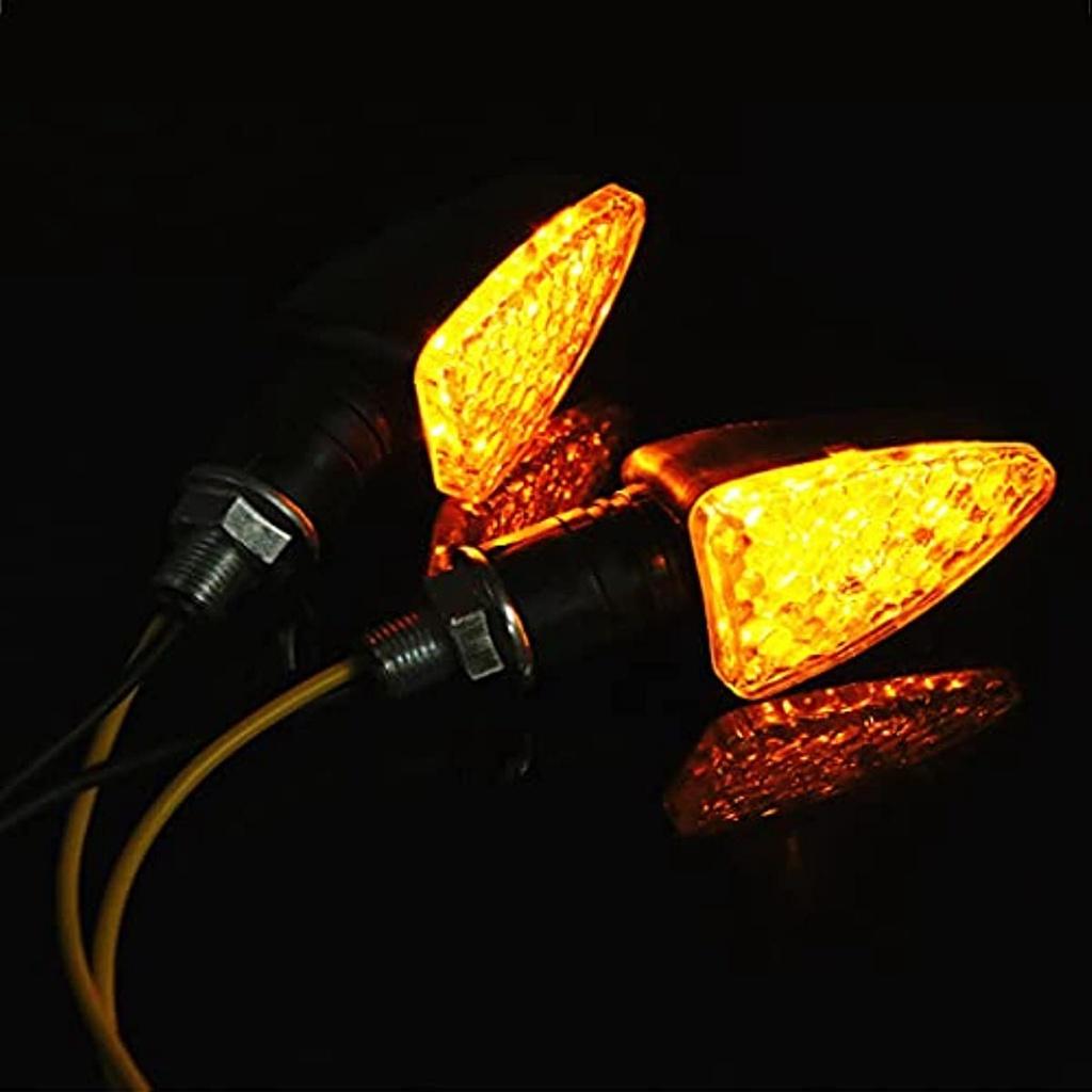 4 Pcs Indicator Flashers For Motorcycle 15 Led Signal Indicators Amber Mini Flasher 12V Waterproof Motorcycle (New Version)