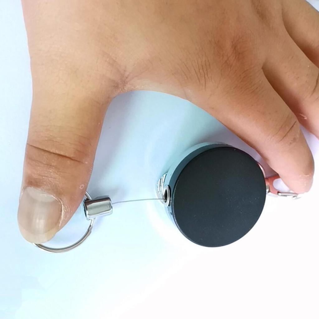 4cm Steel Wire Semi-metallic Retractable Nylon Keychain with Anti-theft Buckle