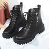 2025 autumn new popular British thick-soled heightening Martin boots women's lace-up with skirt versatile short boots children