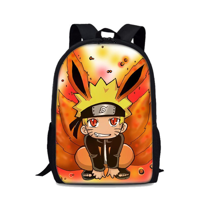 Naruto Uzumaki Kinderrucksack Mit Großem Fassungsvermögen Und Wasserabweisendem Nylon Für Schule Und Reisen