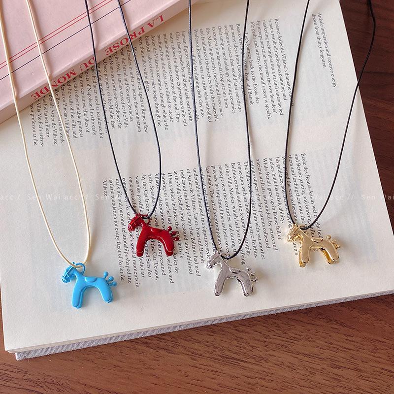New Chinese style natal year pony pendant necklace temperament daily versatile sweater chain necklace