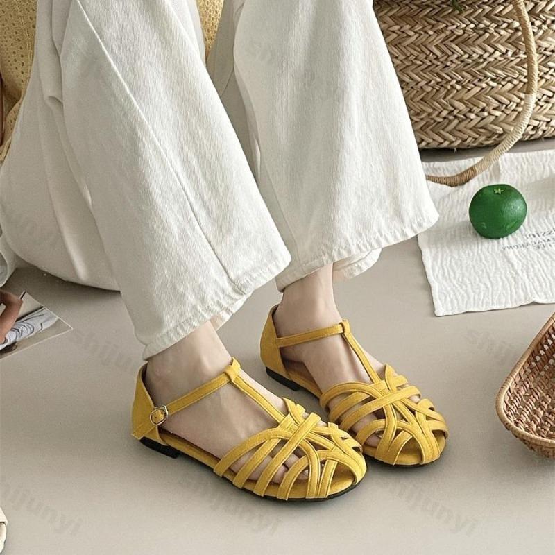Fashion Women's Woven Designed Hollow Breathable Casual Sandals 2025 Summer Bohemian Style Fashion Comfortable Outdoor Beach Cool Shoes