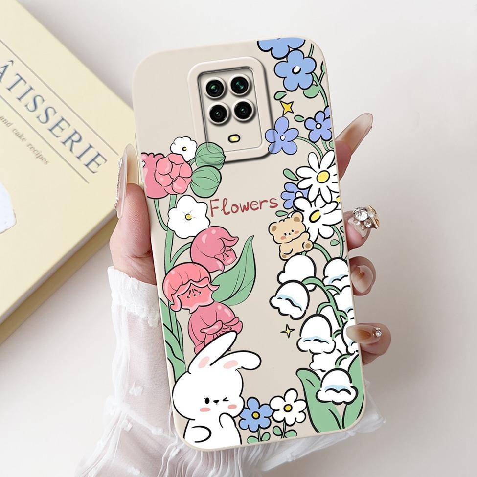 Casing For Redmi Note 9 9S 9Pro 4G Back Cover For Redmi Note 9 Pro Case Cute Cartoon Fashion Flowers Silicone Shockproof Bumper