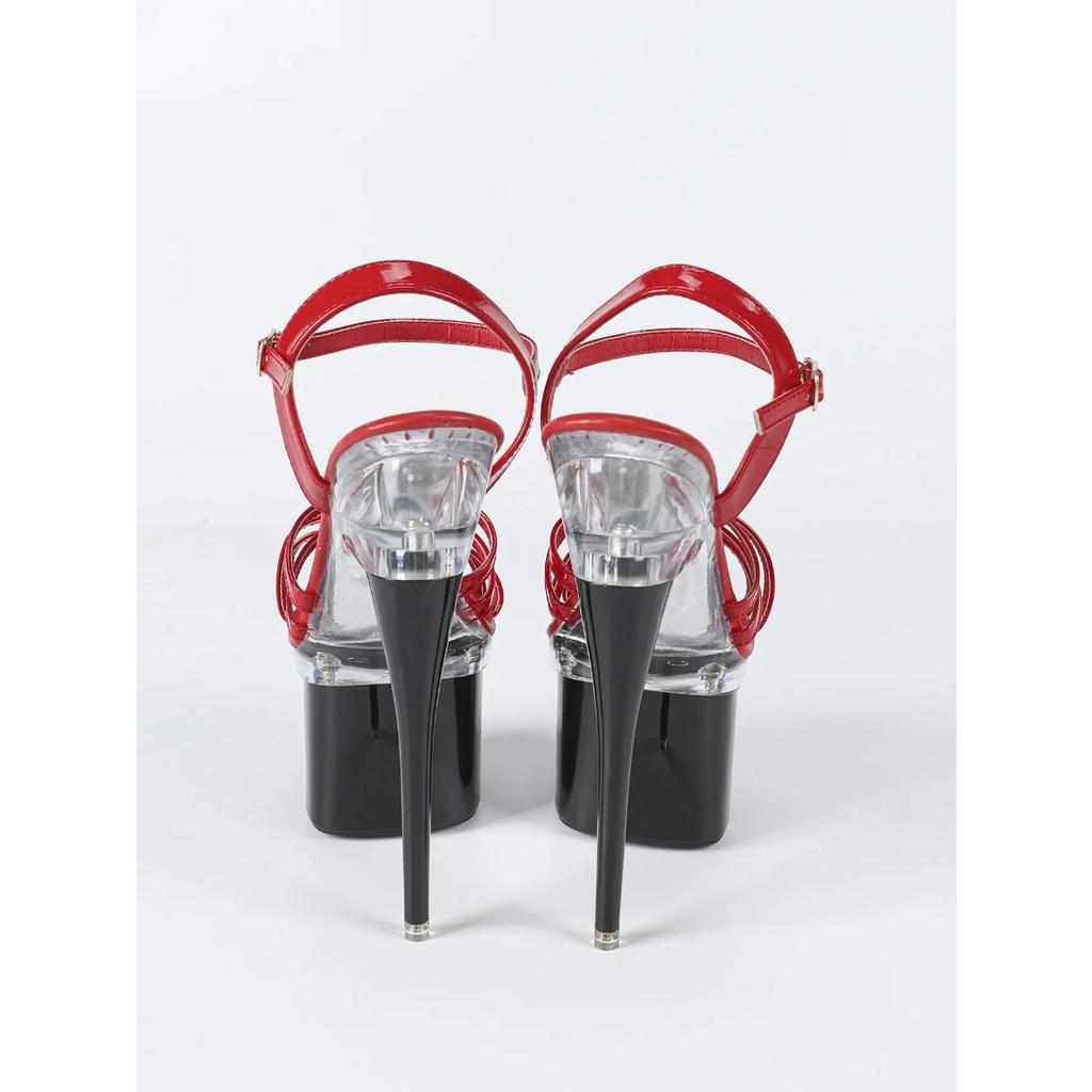 Women Platform Dance Sandals  Fashion Nightclub High 18CM Car Model Transparent Crystal Sexy Sandals LFD-10368-Q12025
