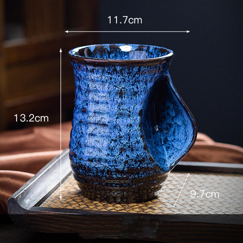 560ml Creative Ceramic Coffee Cup Colorful Warm Hand Mug Kiln Changed Pottery Tea Pot 501-600ml