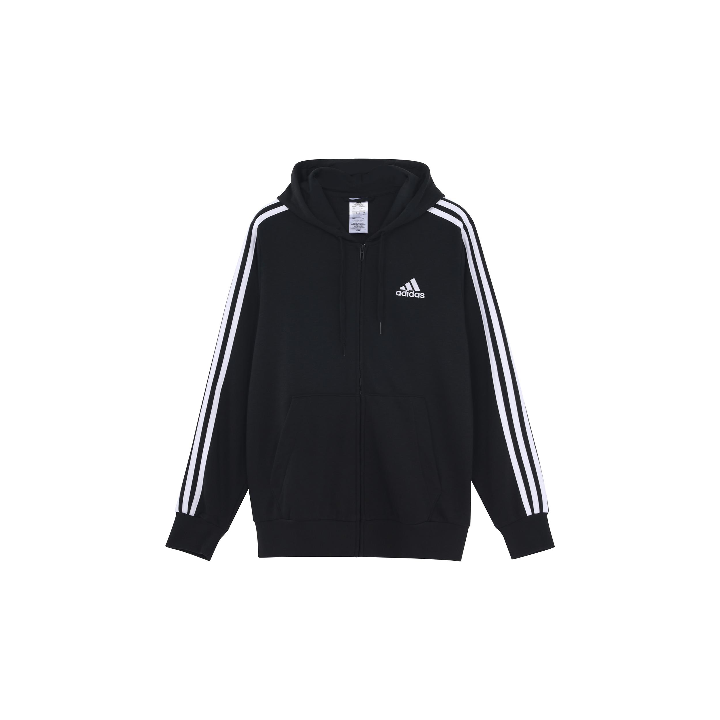 

New Adidas Free Shipping With AdiClub Essentials French Terry 3 Stripes Full Zip Hoodie GK9032 XXXL