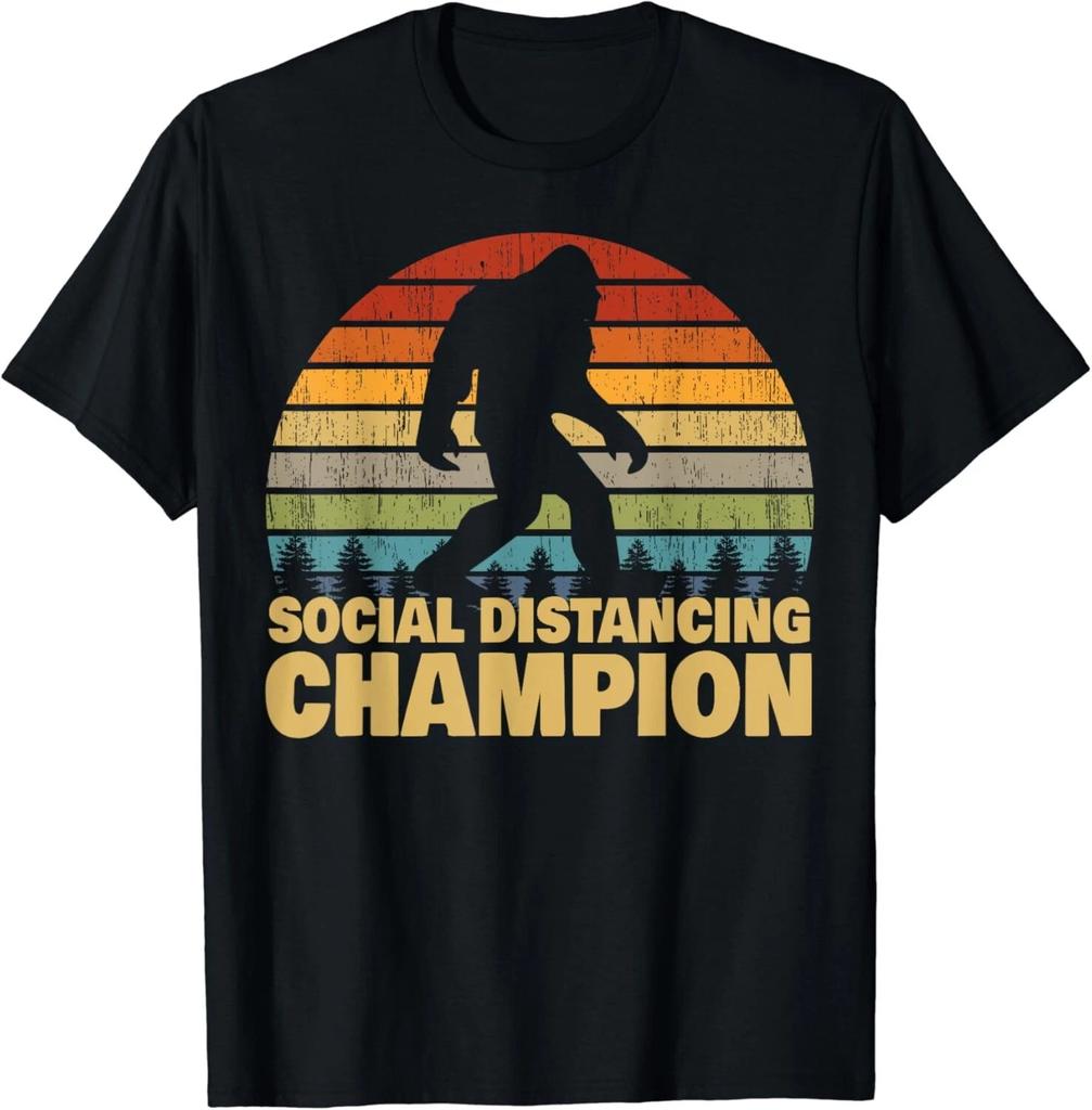 Social Distancing Champion Trendy Meme Funny Bigfoot Gift Unisex T-Shirt