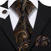 Barry Wang Formal Mens Paisley Silk Tie Set Mens Necktie Pocket Square Cufflinks Wedding
