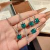 Classic Bull Head Star Anise Rose Cut Paraiba Pendant Necklace Colorful Diamond Stud Earrings Pink Diamond Ring Sea Blue Bracelet