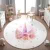 Enchanted Unicorn Floral Round Rug for Home Decor Magical Rainbow Playful Floor Mat for Kids Nursery Bedroom Fantasy Decor