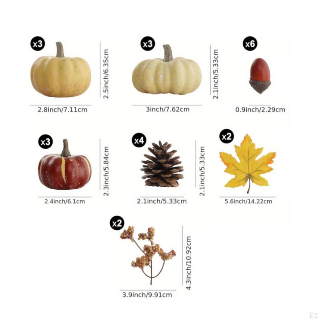 Assortimento Decorazioni Autunnali Artificiali Realistiche per Halloween