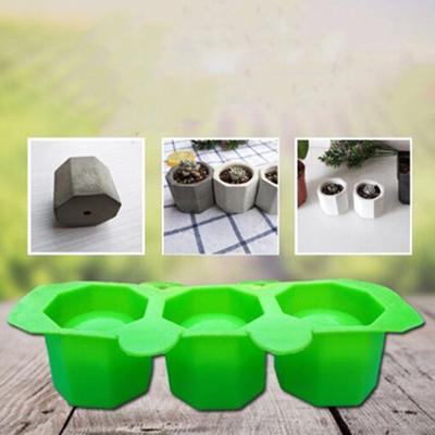 3 Holes Round Concrete Flower Pot Vase Mold Diy Aromatherapy Candle Decoration