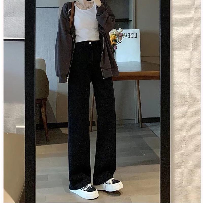 Dámské retro džíny s vysokým pasem a širokými nohavicemi, rok 2022 – letní/jarní zeštíhlující volný střih