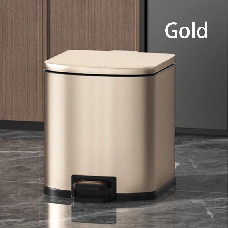 Kitchen Waste Bins Stainless Steel Wastebin Foo Waste Disposal Baskets Anti Odor Garbage Bin Office Wastebasket Large Capacity