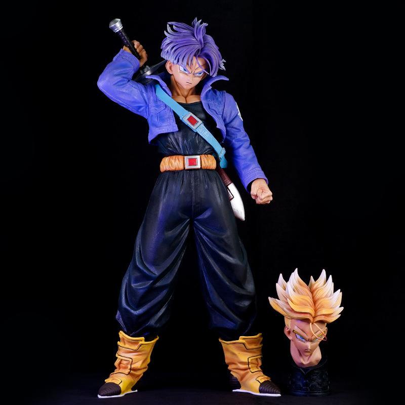 Dragon Ball, Trunks Figure, Big Special Super Saiyan Double Head Carving Large Statue Model Ornament Gift