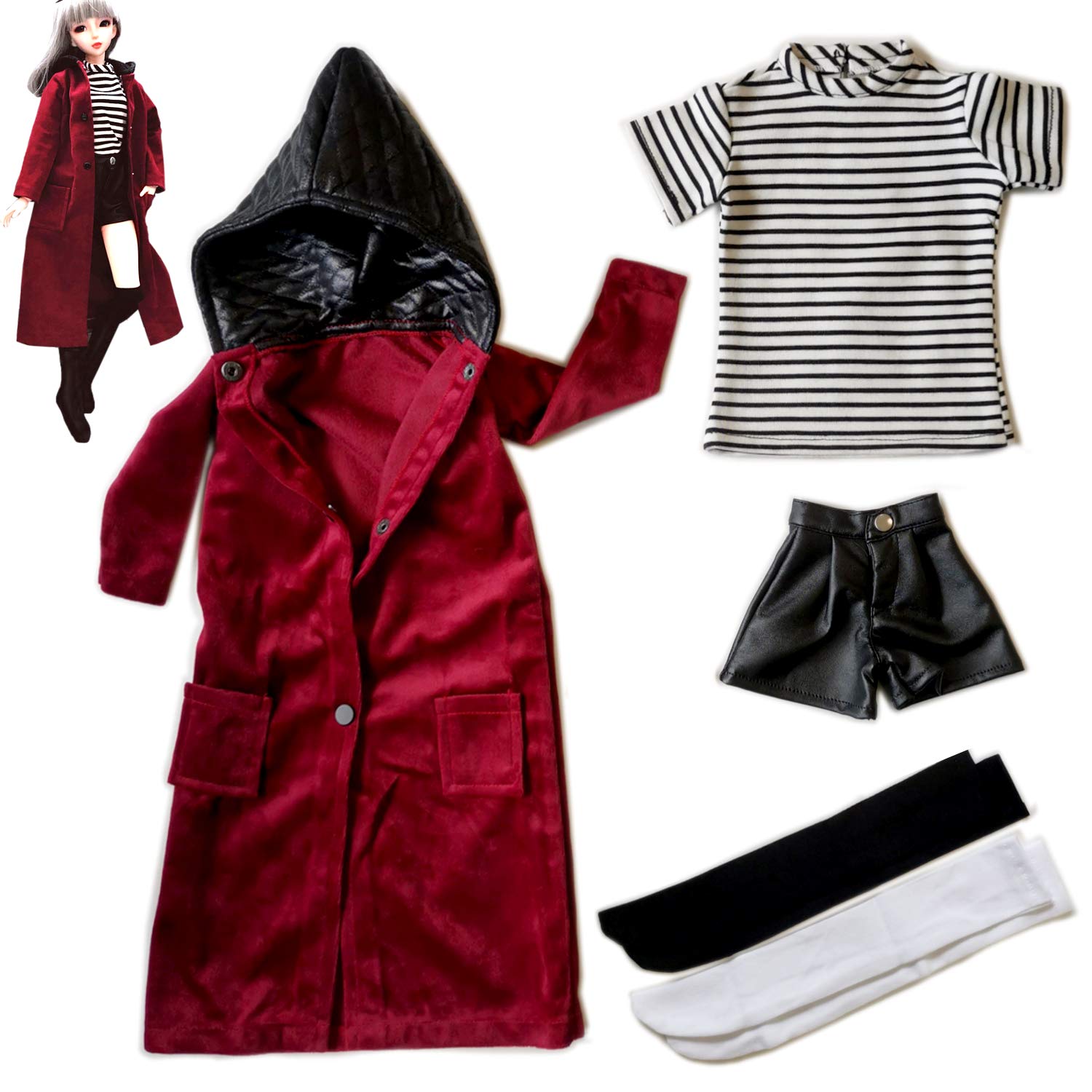 

GeekDwarf Одежда для куклы Фигурка Наряд Повседневная JK Униформа с носками [набор из 5 предметов] 1/3 Осень/Зима (Набор из 5 предметов)