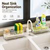 Kitchen Sink Sponge Holder PET ABS Countertop Drain Rack Large Capacity Dish Cloth Storage Organizer