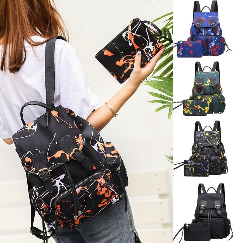 Stilvoller Und Verschleißfester Damen-Nylon-Graffiti-Rucksack Mit Weichem Material