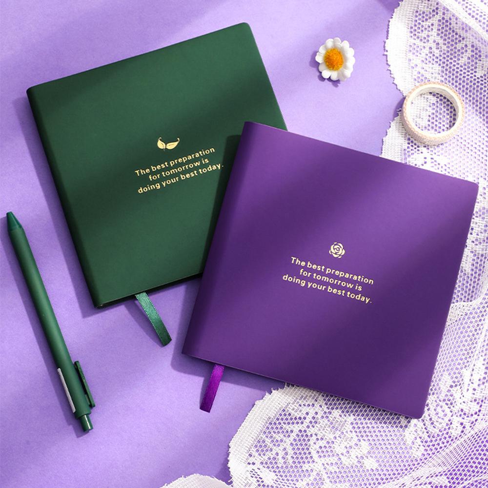 (Free logo engraving) Thickened 80 square notebooks, hand ledger with horizontal lines, diary for students, notepad for girls, simple travel journal