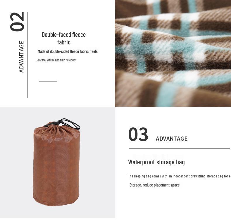 All-Season Outdoor Fleece Sleeping Bag Liner & Blanket, Warm and Anti-Dirty