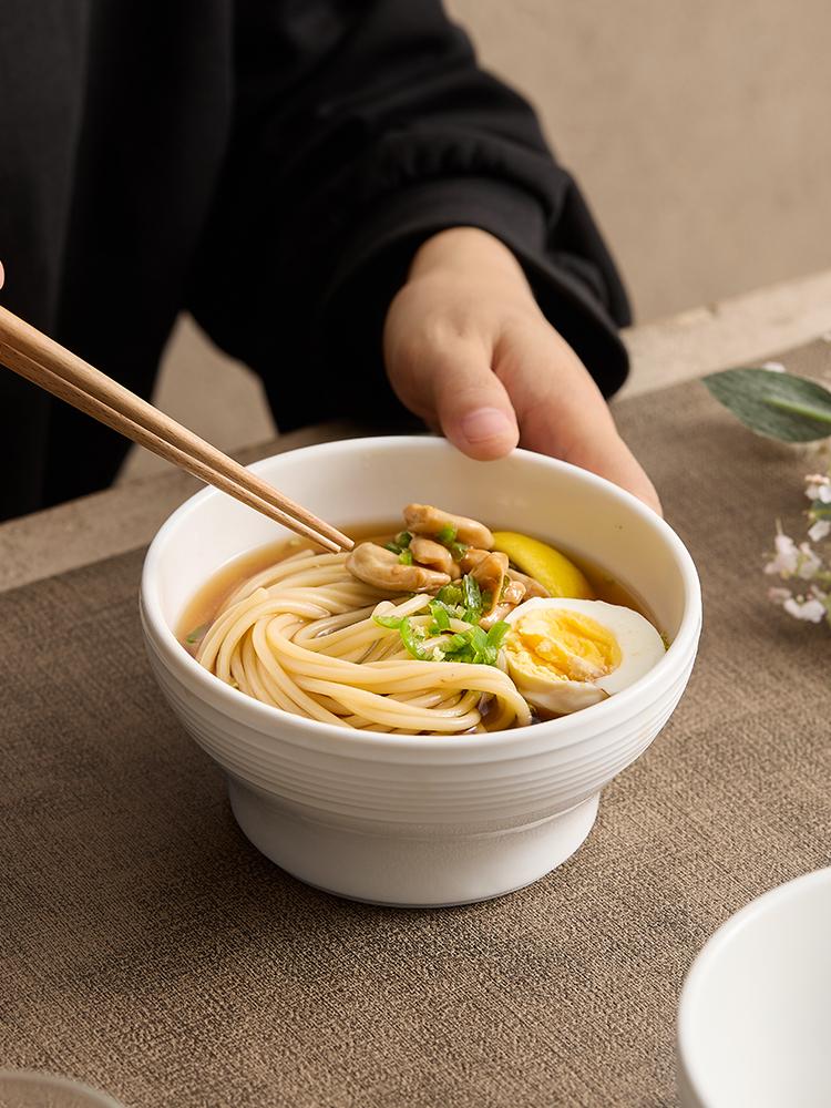 Noodle Bowl for Home Use: Stylish Nordic Design, Creative High-Footed Soup, and Large Rice Bowl