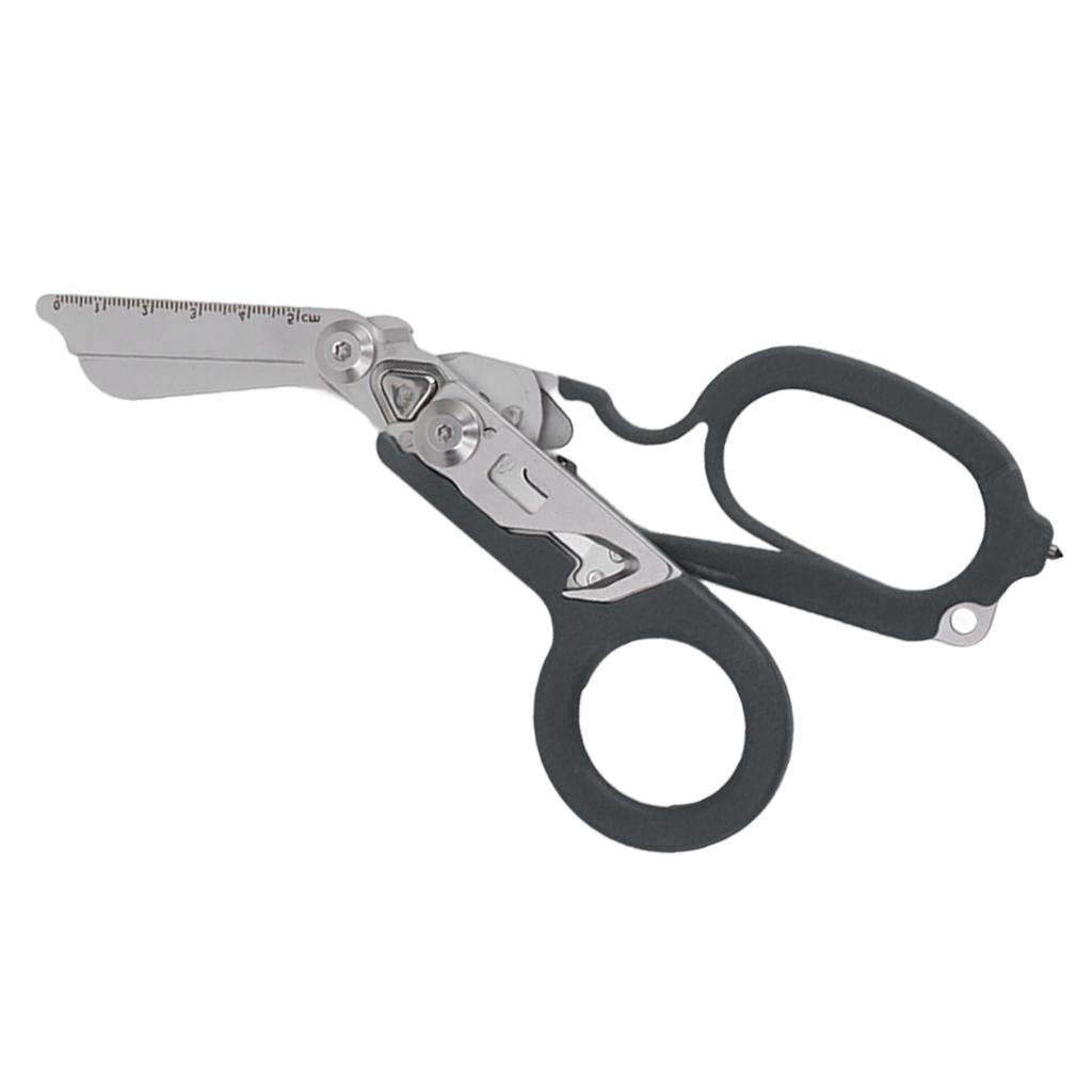 Emergency Response Shears Foldable Shear with Ring Cutter Glass Breaker Latching Function For