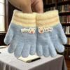 Warm Winter Velvet Knit Cartoon Gloves for Children Ages 1-3