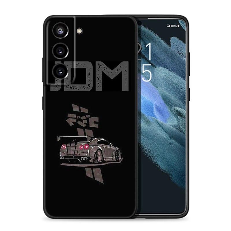Sports Car JDM Drift Phone Case For Samsung Galaxy S20 S21 FE S22 Ultra S10 Lite S10E S9 S8 Plus S7 Edge Soft TPU Black Cover